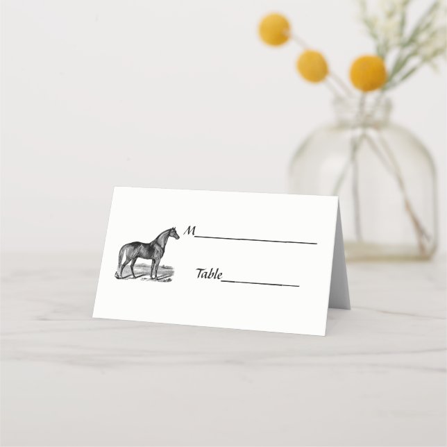 Carte De Placement Cheval vintage debout (Dos)
