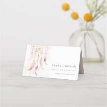 Chic Boho Feather Dreamcatcher Watercolor Mariage