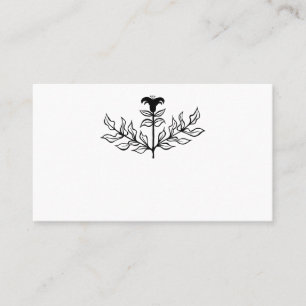 Carte De Placement Chic Elegant Simple Noir & Blanc Lily Line Art