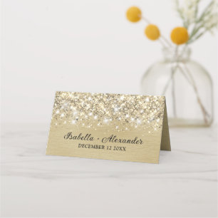 Carte De Placement Chic Glittery Gold Foil Personnalisé Carte Place