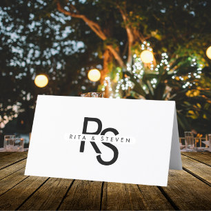 Carte De Placement Chic Modern Script Mariage Table Numéro