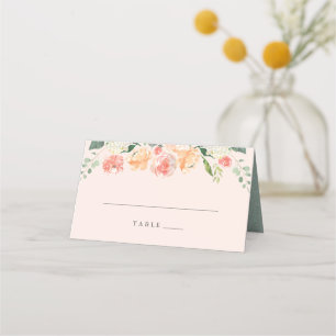 Carte De Placement Chic Peach Blush Spring Mariage floral