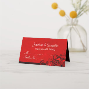 Carte De Placement Chic rouge foncé Hibiscus gothique floral plié tab