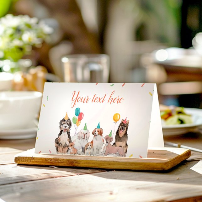 Carte De Placement Chien Chien Chien Garçon Anniversaire de nourritur (Créateur téléchargé)