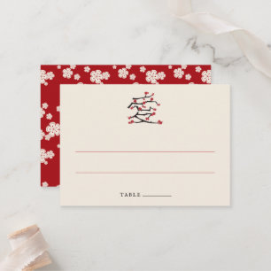 Carte De Placement Chinese Love Red Cherry Blossoms