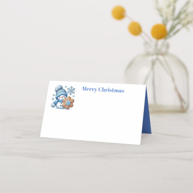 Carte De Placement Christmas Snowman (Devant)