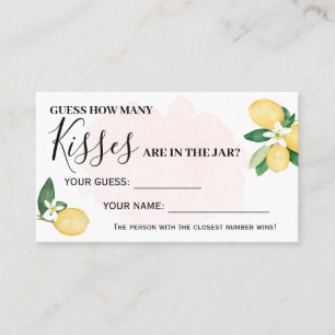 Carte De Placement Citron rose Combien de baisers Fête des mariées Ca