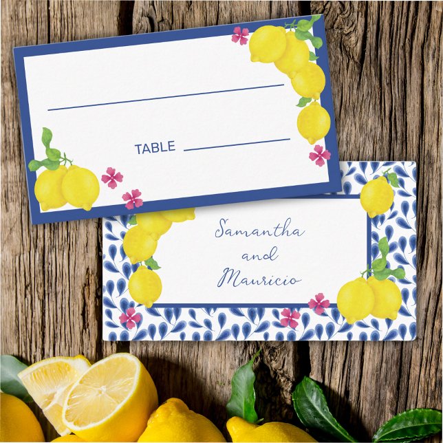 Carte De Placement citrons aquarelles (Créateur téléchargé)