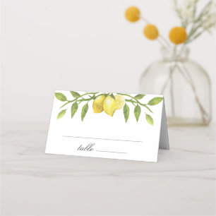 Carte De Placement Citrons et fleurs vertes Mariage