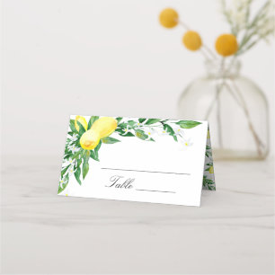 Carte De Placement Citrons et fleurs vertes Mariage