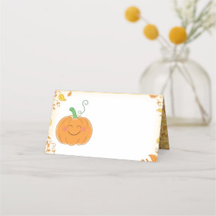 Carte De Placement Citrouille Baby shower mignon automne