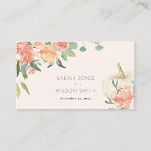 Carte De Placement Citrouille blanc doux Mariage floral
