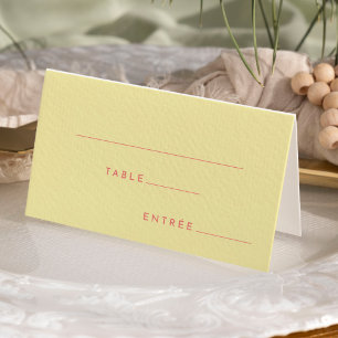 Carte De Placement Citrus minimaliste Entree Jaune Choix plié