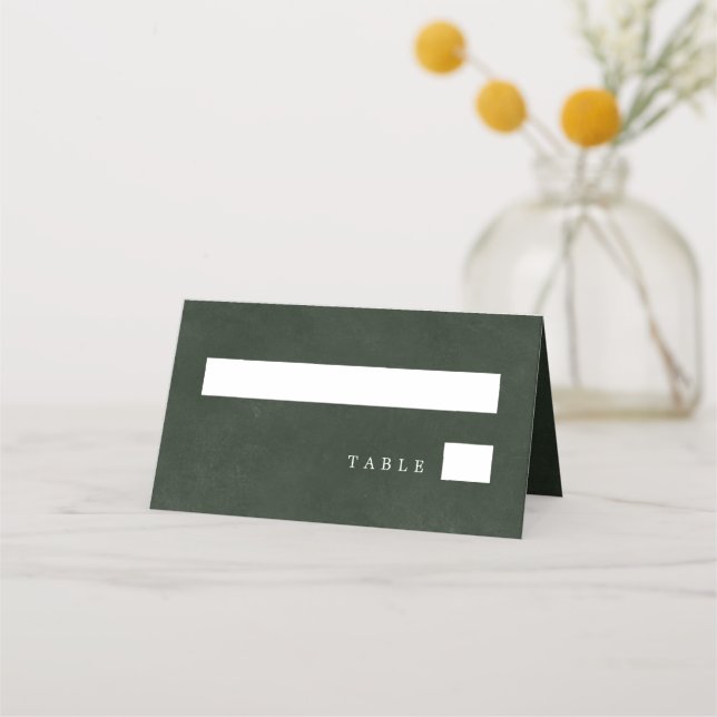 Carte De Placement Classe de typographie élégante de mariage vert (Devant)