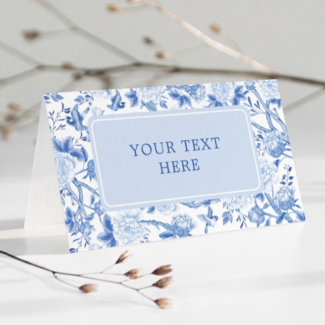 Carte De Placement Classic Blue White Chinoiserie Mariage Siège (Créateur téléchargé)