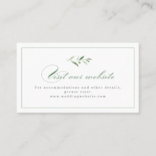 Carte De Placement Classic Elegance Green Website Insertion Card