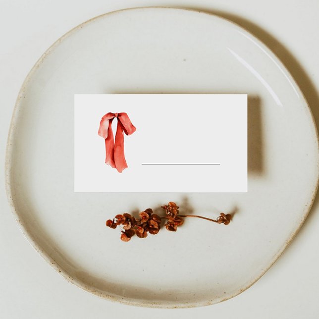 Carte De Placement Classic Holiday Red Bow Fill in  (Créateur téléchargé)