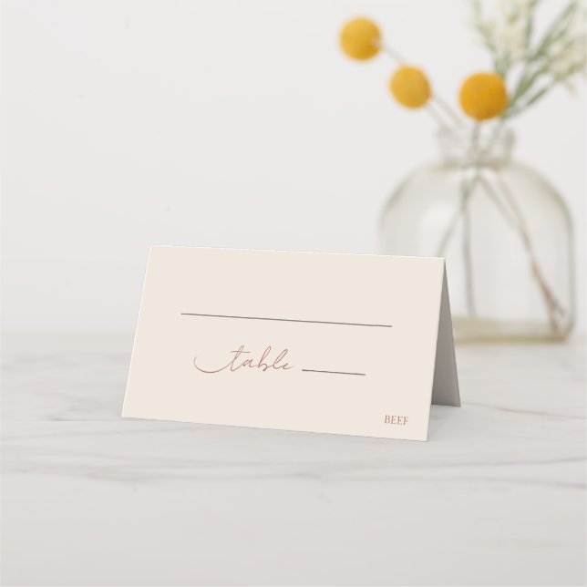 Carte De Placement Classic Rustic Terracotta Script Mariage moderne (Devant)