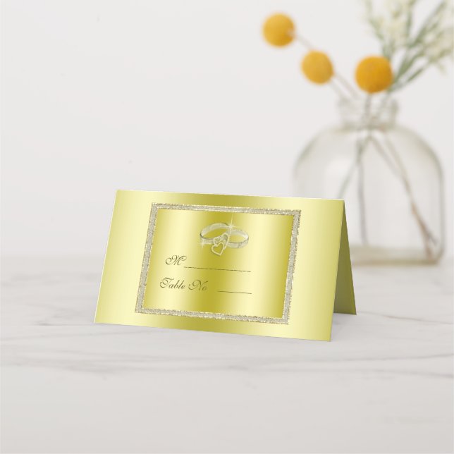 Carte De Placement Classy Gold Parties scintillant & Cercles Mariages (Devant)