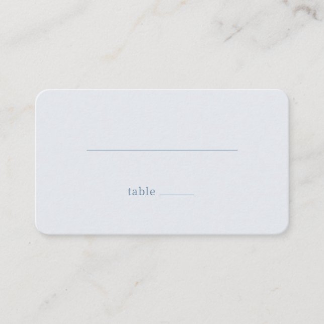 Carte De Placement Clean Blue Table Template (Devant)