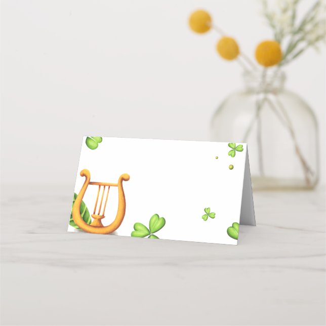 Carte De Placement Cloches vertes de harpe irlandaise (Devant)