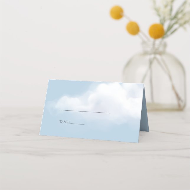 Carte De Placement Cloud 9 Blue Baby Boy Douche Place Card (Devant)