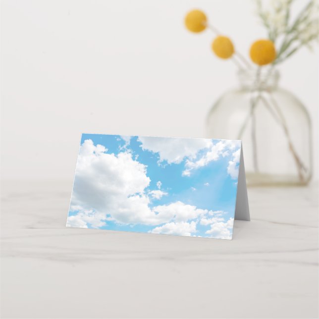 Carte De Placement Cloud 9 Blue Mariage Place Card (Devant)