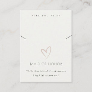 CARTE DE PLACEMENT COEUR BLANC MAID D'HONNEUR CADEAU ÉCRAN