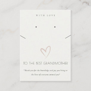 CARTE DE PLACEMENT COEUR BLANC MEILLEUR GRAND-MÈRE CADEAU COULEUR BLA