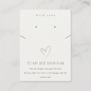 CARTE DE PLACEMENT COEUR BLANC MEILLEUR SOEUR CADEAU NIVEAU DE COUCHE