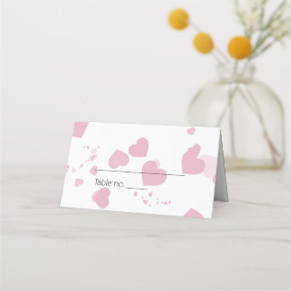 Carte De Placement Coeur d'amour rose