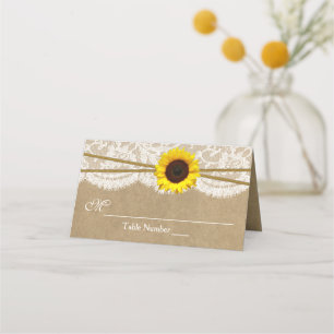 Carte De Placement Collection de Mariages Kraft, dentelle et tourneso