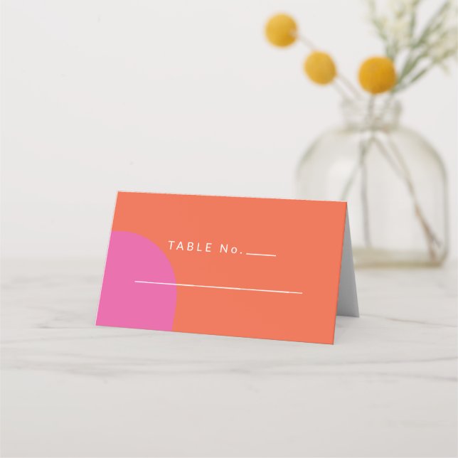 Carte De Placement Coloré Tropical Vibrant Orange et Magenta (Devant)