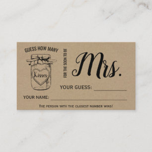 Carte De Placement Combien de baisers pour la prochaine à être Mme ca