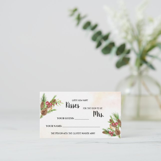 Carte De Placement Combien de baisers pour Mme Christmas Shower Jeu (Debout devant)