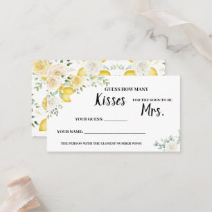 Carte De Placement Combien de baisers pour Mme Lemons & Roses jeu de 