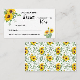 Carte De Placement Combien de baisers pour Mme Sunflower Shower Game 