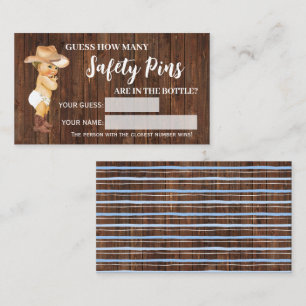 Carte De Placement Combien de casiers de sécurité Cowboy Baby shower 