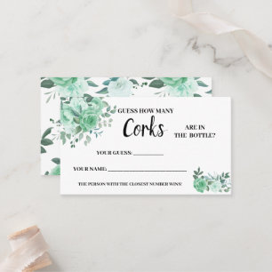 Carte De Placement Combien de Corks Green Roses Fête des mariées Cart