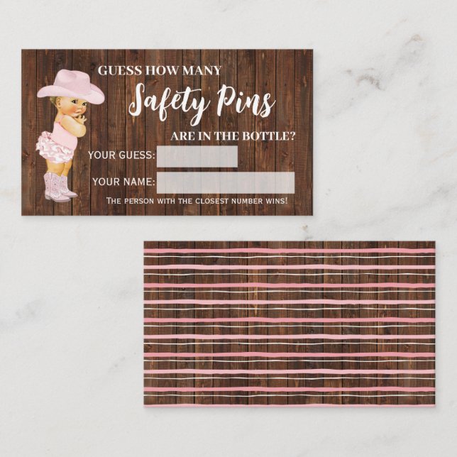 Carte De Placement Combien de pinceaux de sécurité Baby shower de la  (Devant / Derrière)