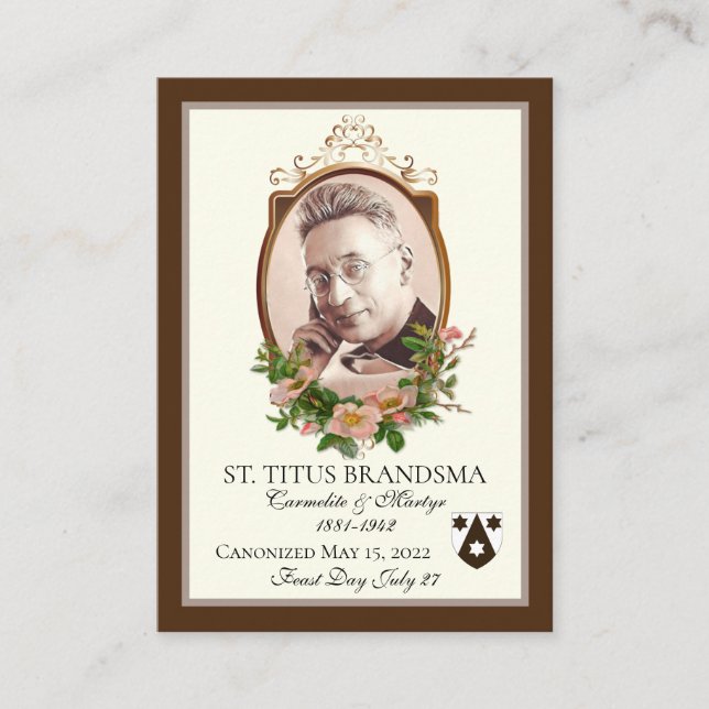 Carte De Placement Commémoration de la canonisation de Saint Titus Br (Devant)