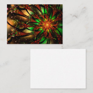 Carte De Placement Conception Abstraite des fleurs fractales.