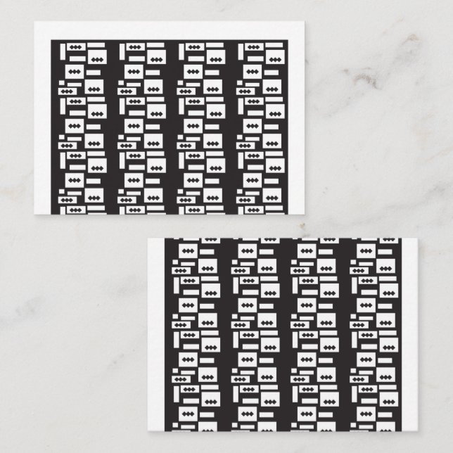 Carte De Placement Conception géométrique blanche symétrique avec cro (Devant / Derrière)