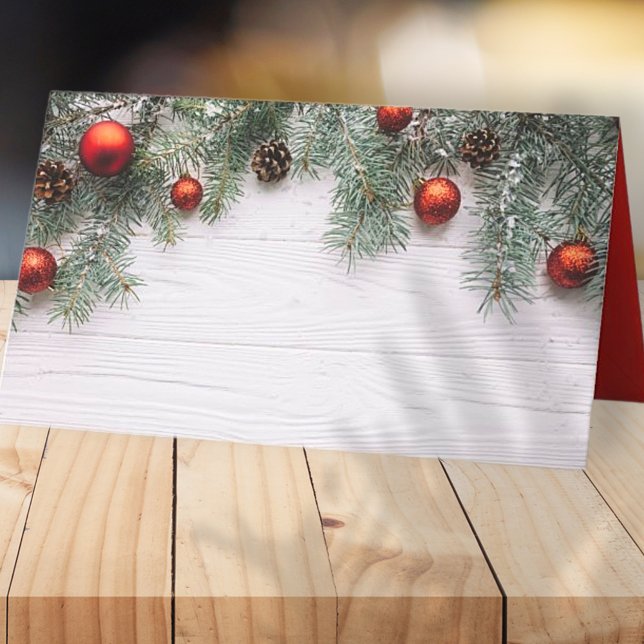 Carte De Placement Cônes et ornements de pin de Noël | Vacances (Créateur téléchargé)