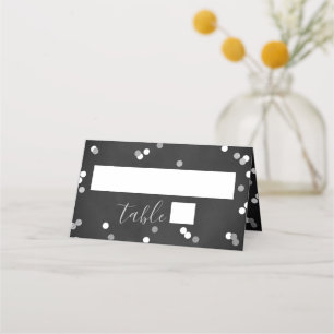 Carte De Placement Confettis en feuille d'argent pour enterrement de