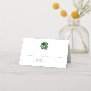 Carte De Placement CORA Aquarelle tropicale Feuille de palme Simple M