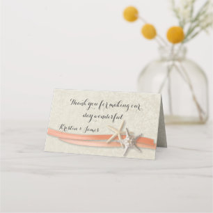 Carte De Placement Coral Beach Starfish et Ribbon
