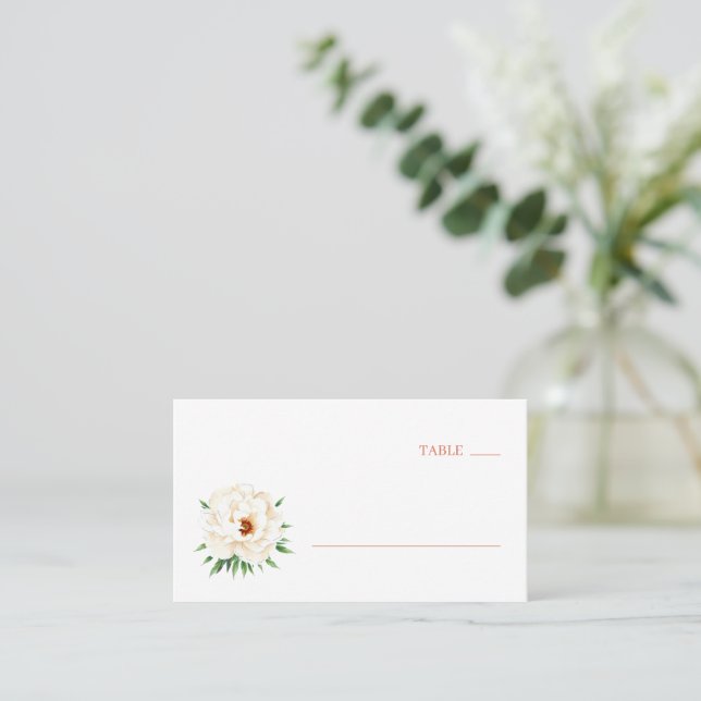 Carte De Placement Coral Moderne Wedding (Debout devant)