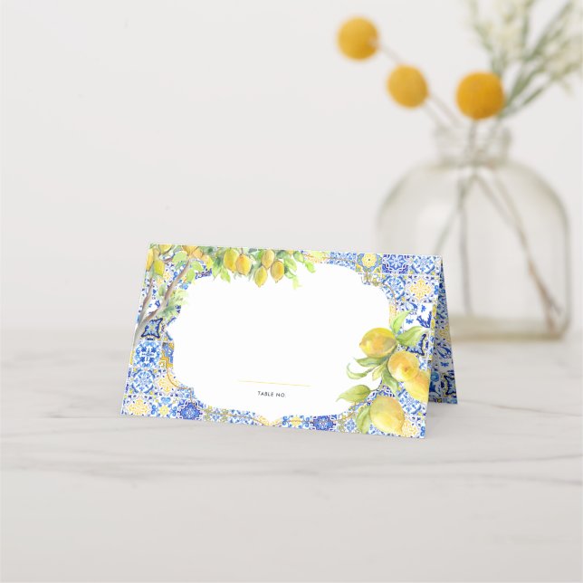 Carte De Placement Côte d'Amalfi | Carreaux de citron méditerranéen (Devant)
