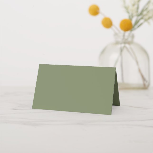 Carte De Placement Couleur solide verte Sage (Devant)